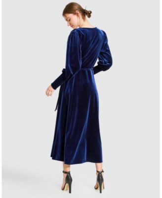 Women Current Mood Velvet Wrap Dress