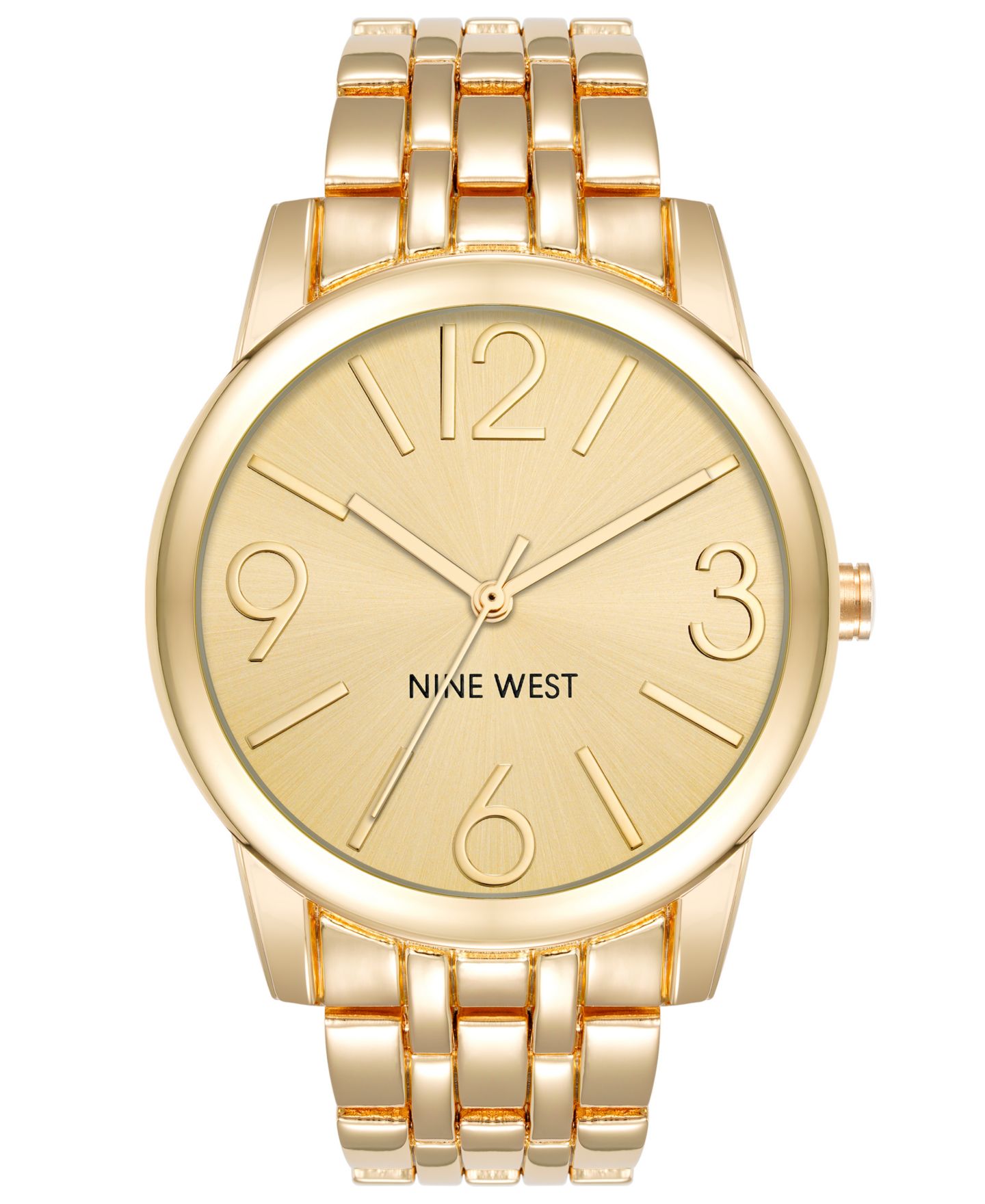 Женские часы Nine West Quartz Gold-Tone Alloy Link Bracelet Watch, 39mm — фото 1