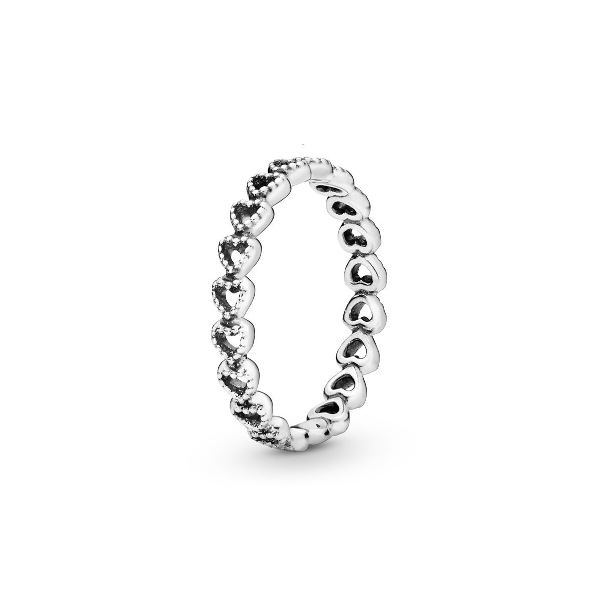 Sterling Silver Moments Band of Hearts Ring - Silver