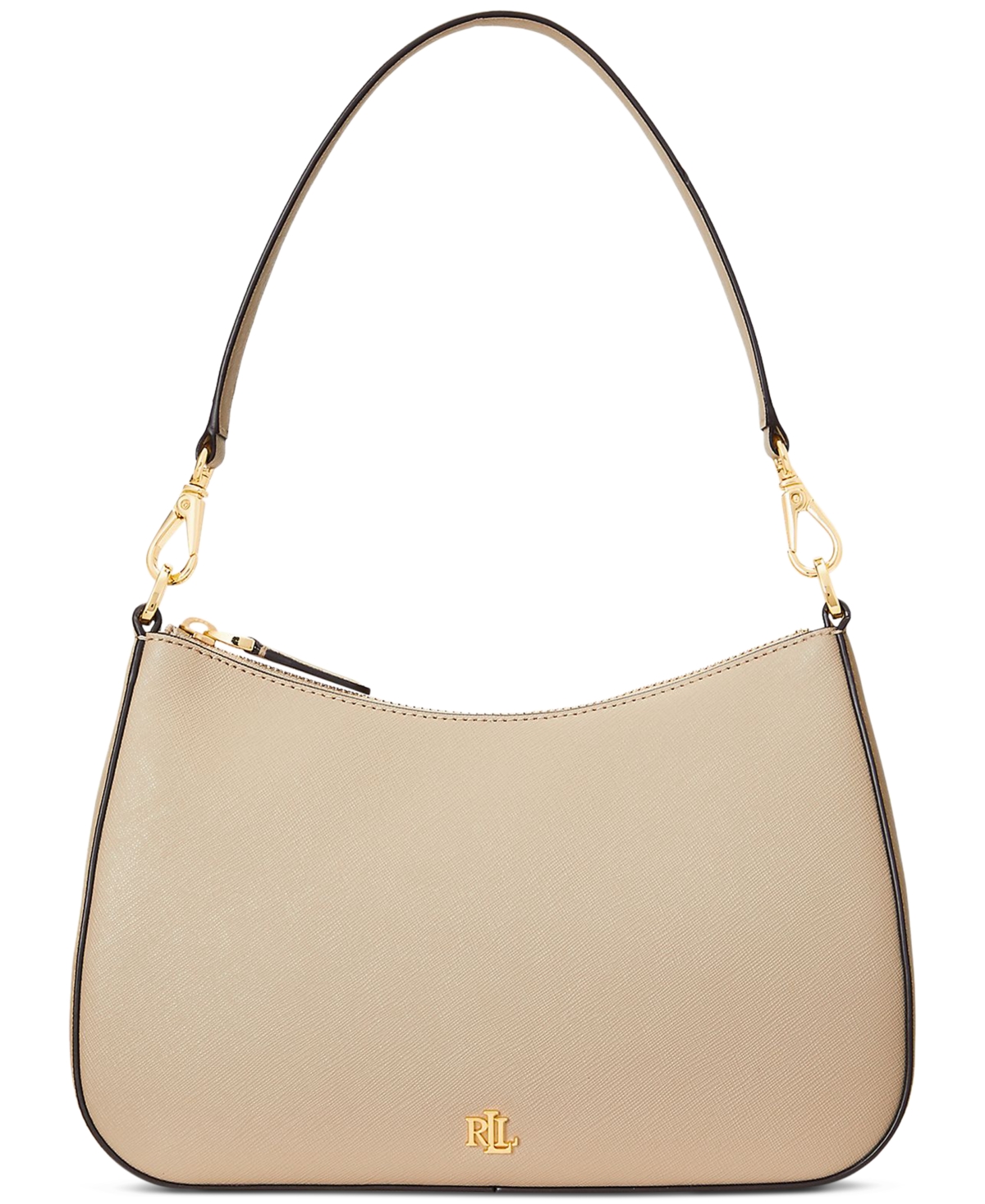 Ralph Lauren Women's Crosshatch Leather Medium Danni Shoulder Bag In Birch Tan