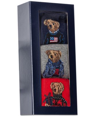 Polo Ralph Lauren Men's 3-Pk. Holiday Variety Bears Crew Socks