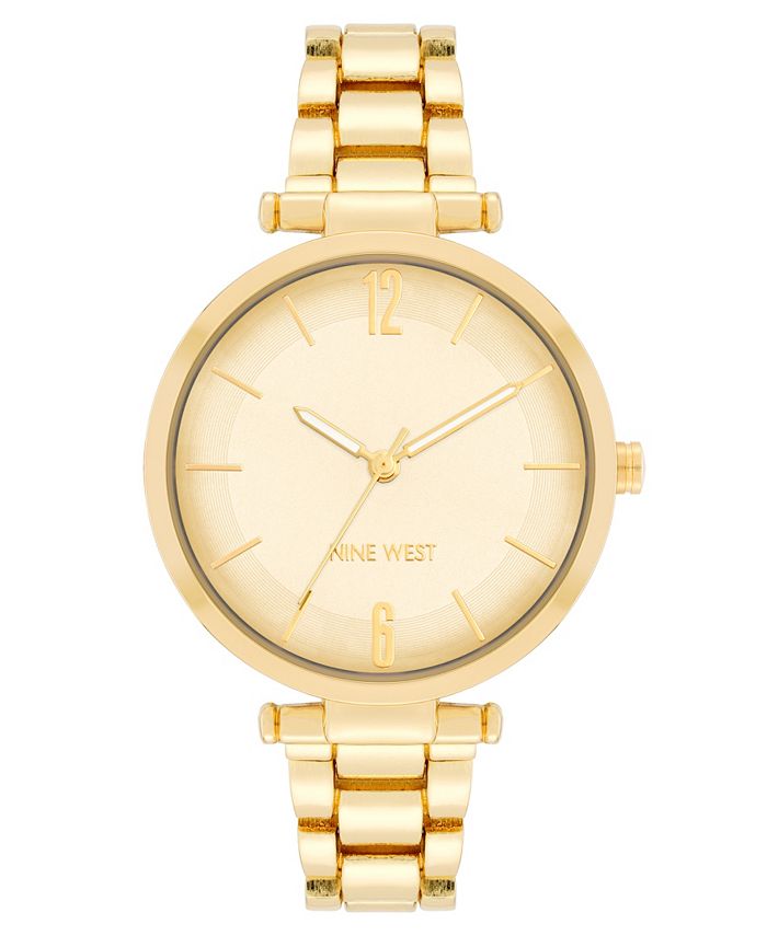 Nine West Women s Quartz Gold Tone Alloy Link Bracelet Watch 36mm