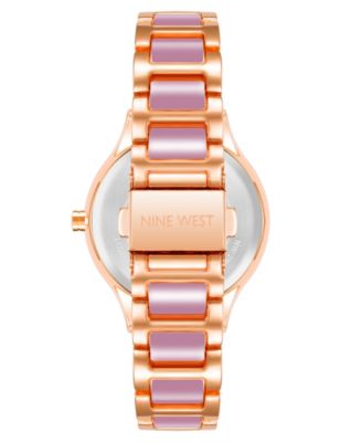 Nine West Women's Quartz Mauve Enamel and Rose Gold-Tone Alloy