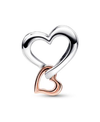 Sterling Silver Two-Tone Openwork Infinity Heart Charm