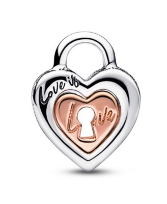 Pandora Sterling Silver Two-Tone Padlock Splitable Heart Charm