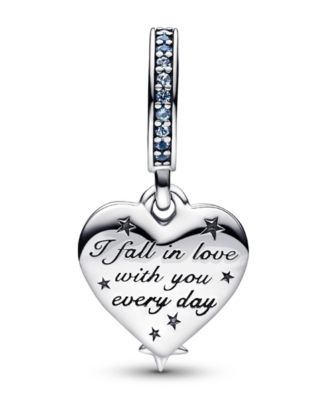 Mixed Stone Celestial Shooting Star Heart Double Dangle Charm