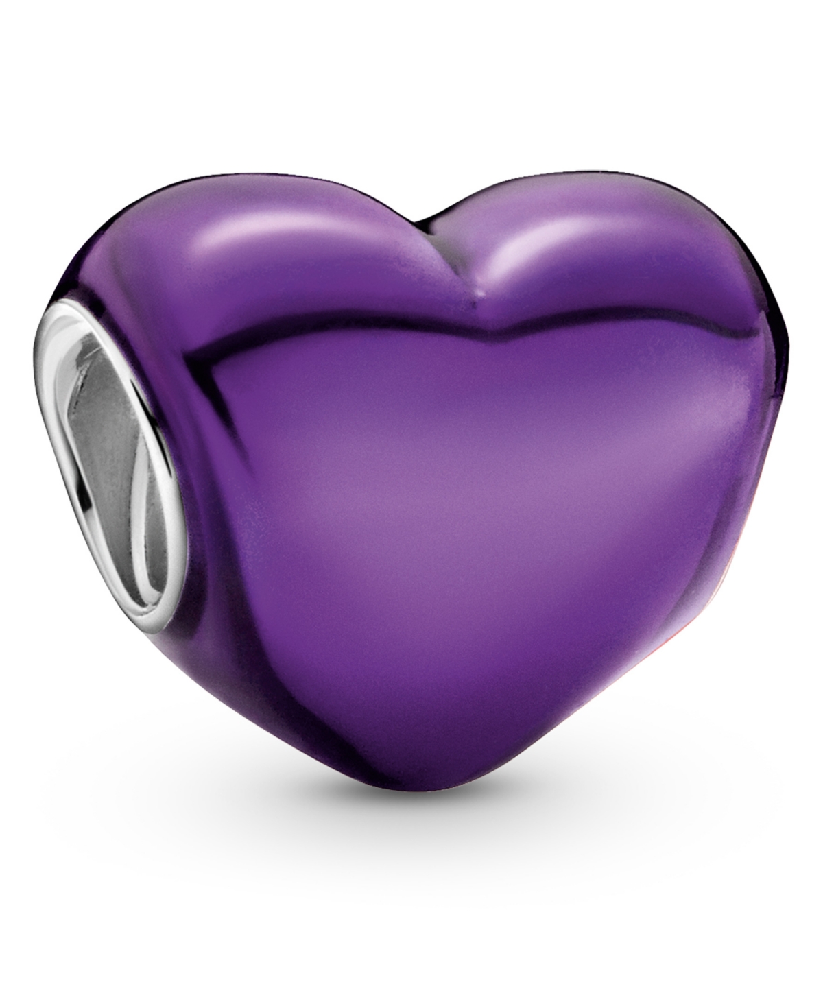 Pandora Sterling Silver Heart Charm In Purple