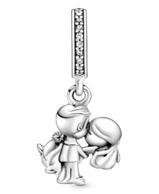 Cubic Zirconia Married Couple Dangle Charm