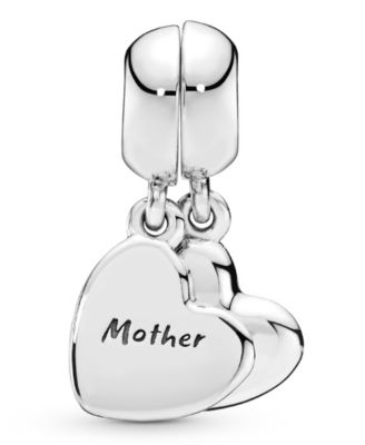 Sterling Silver Mother Son Heart Split Dangle Charm