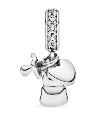 Cubic Zirconia Baby Teddy Bear Dangle Charm