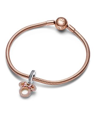 Cubic Zirconia Disney Minnie Mouse Silhouette Double Dangle Charm