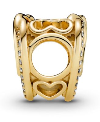 Cubic Zirconia Sparkling Entwined Hearts Charm