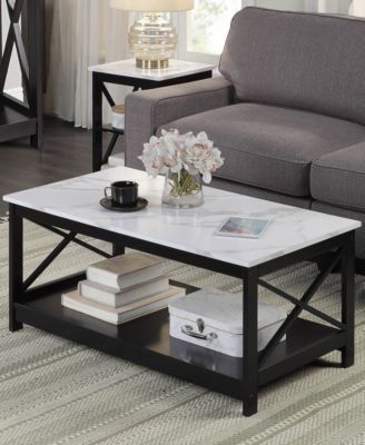 39.5" Medium-Density Fiberboard Oxford Coffee Table with Shelf