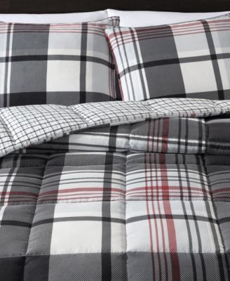 CLOSEOUT! Normandy Plaid Micro Suede Reversible 2 Piece Duvet Cover Set, Twin