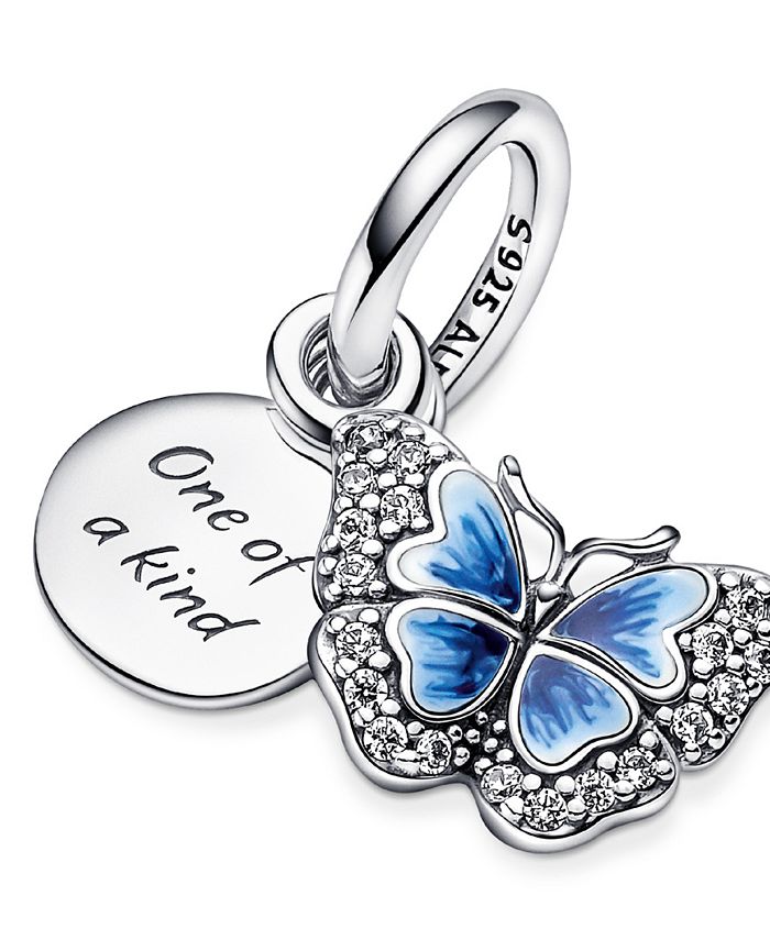 Pandora Cubic Zirconia Blue Butterfly Quote Double Dangle Charm Macy's