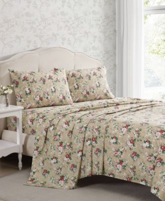 Laura Ashley Cotton Percale 3-Pc. Sheet Set, Twin
