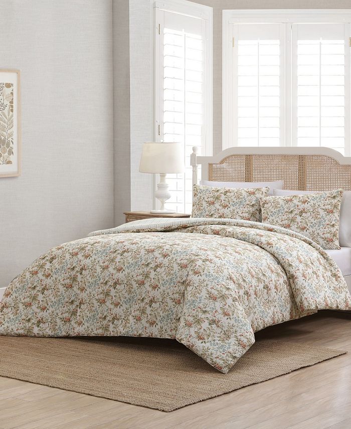 Laura Ashley Bramble Floral Cotton Reversible 3Piece Comforter Set
