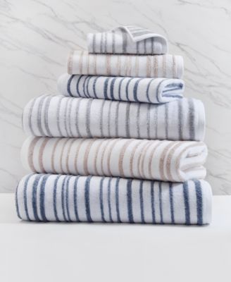 Cassadecor Urbane Stripe Cotton Wash Towel, 13" x 13"