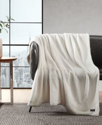 CLOSEOUT! Solid Faux Fur Throw, 60x50