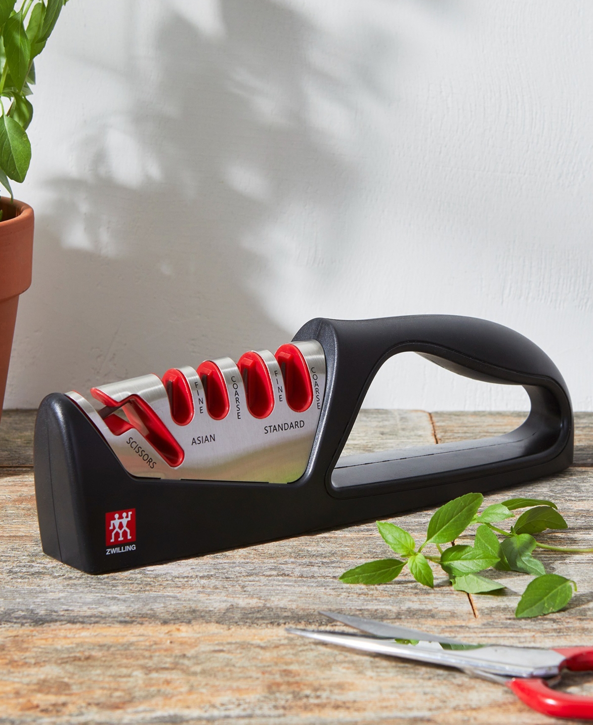 Shop Zwilling 4-stage Pull Through Knife Sharpener With Shear Sharpener In Black