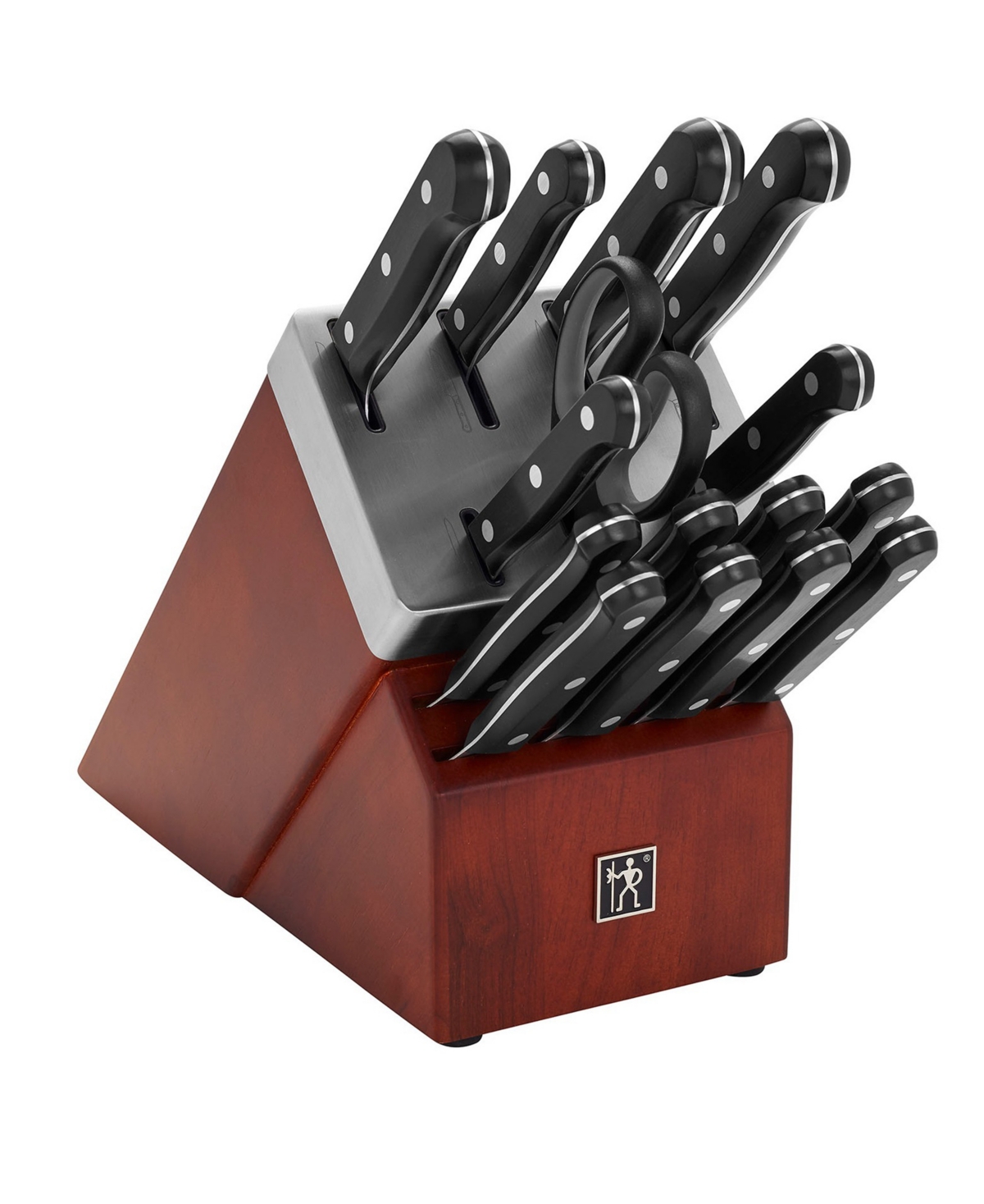 Shop J.a. Henckels Solution 16-piece Self-sharpening Knife Block Set In Brown