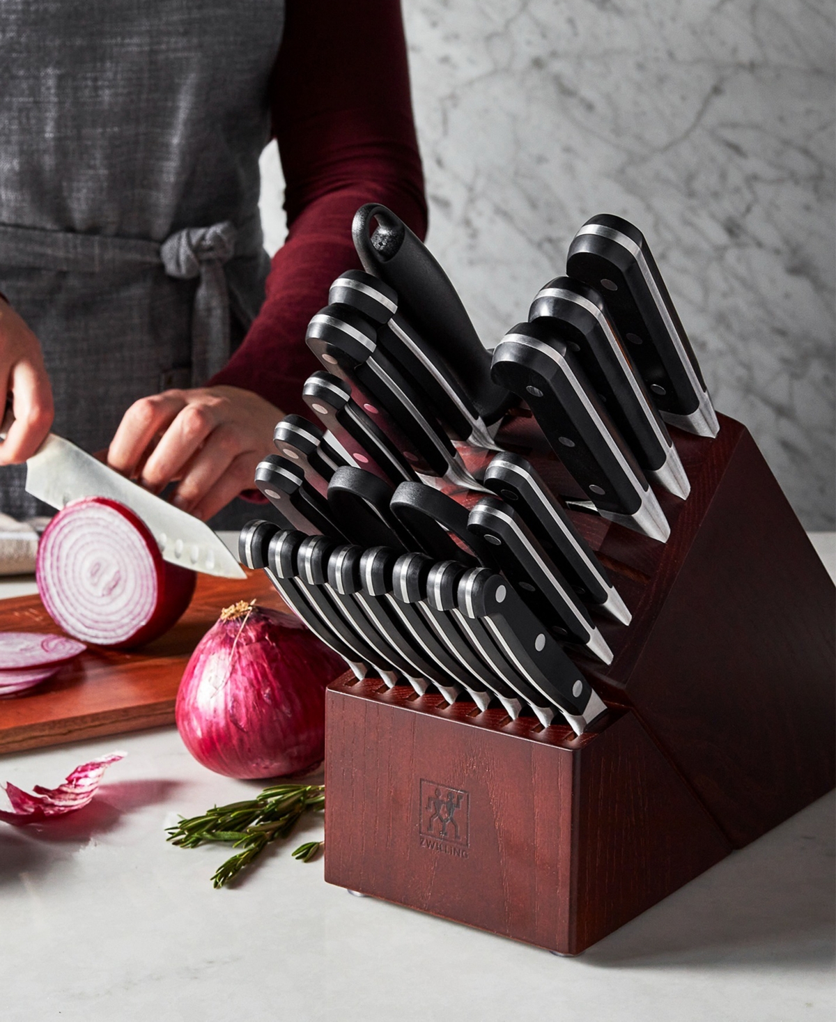 Zwilling Pro 22-piece Knife Block Set With Forged Steak Knives In Black