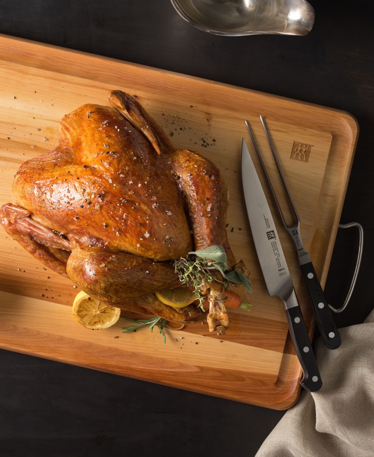 Zwilling Cherry Wood Carving Board With Handles In Natural