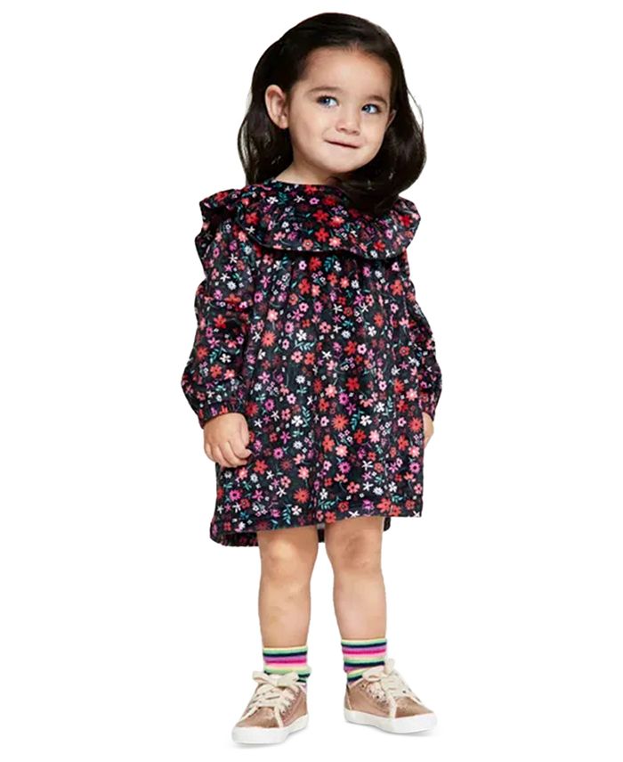 Macy's black floral dress best sale