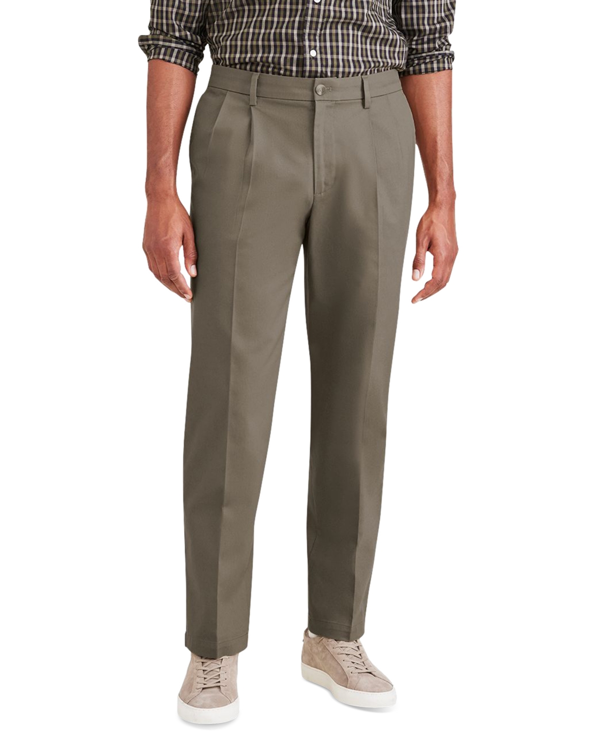 Men's Big & Tall Signature Classic Fit Pleated Iron Free Pants with Stain Defender - New British Khaki