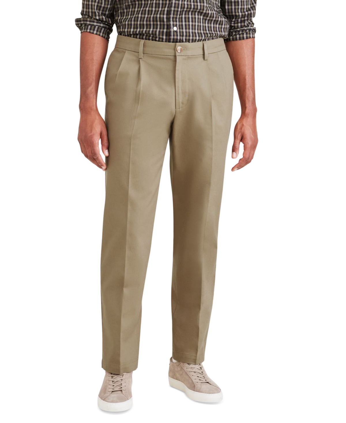 Shop Dockers Men's Big & Tall Signature Classic Fit Pleated Iron Free Pants With Stain Defender In New British Khaki