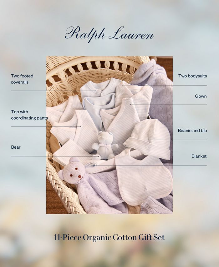 Polo Ralph Lauren Baby Boys or Girls Organic Cotton Gift Set, 11 Piece