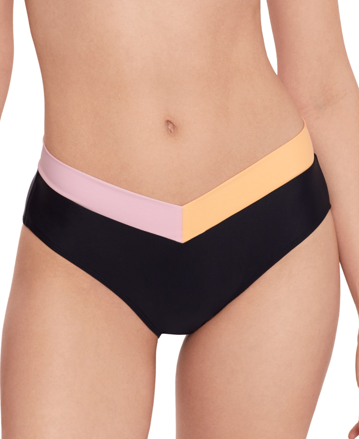 Salt + Cove Juniors' Color Blocked Bikini Bottoms, Created For Macy's In Black Multi