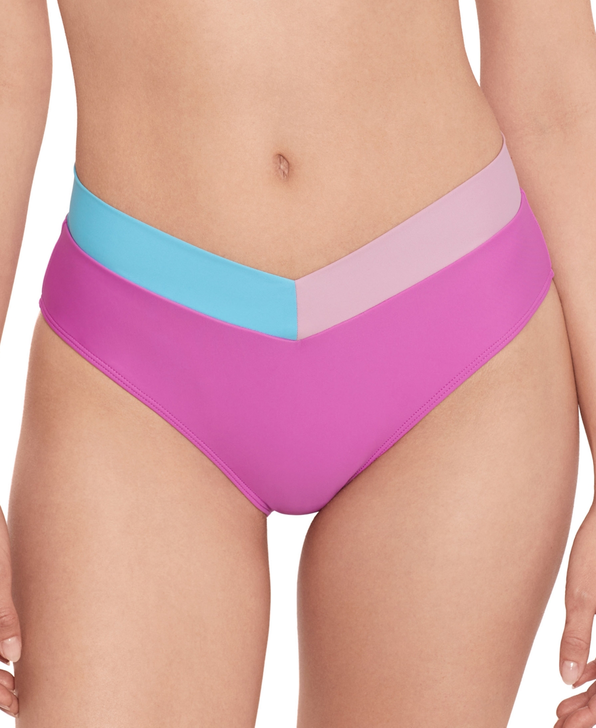 Salt + Cove Juniors' Color Blocked Bikini Bottoms, Created For Macy's In Orchid Multi