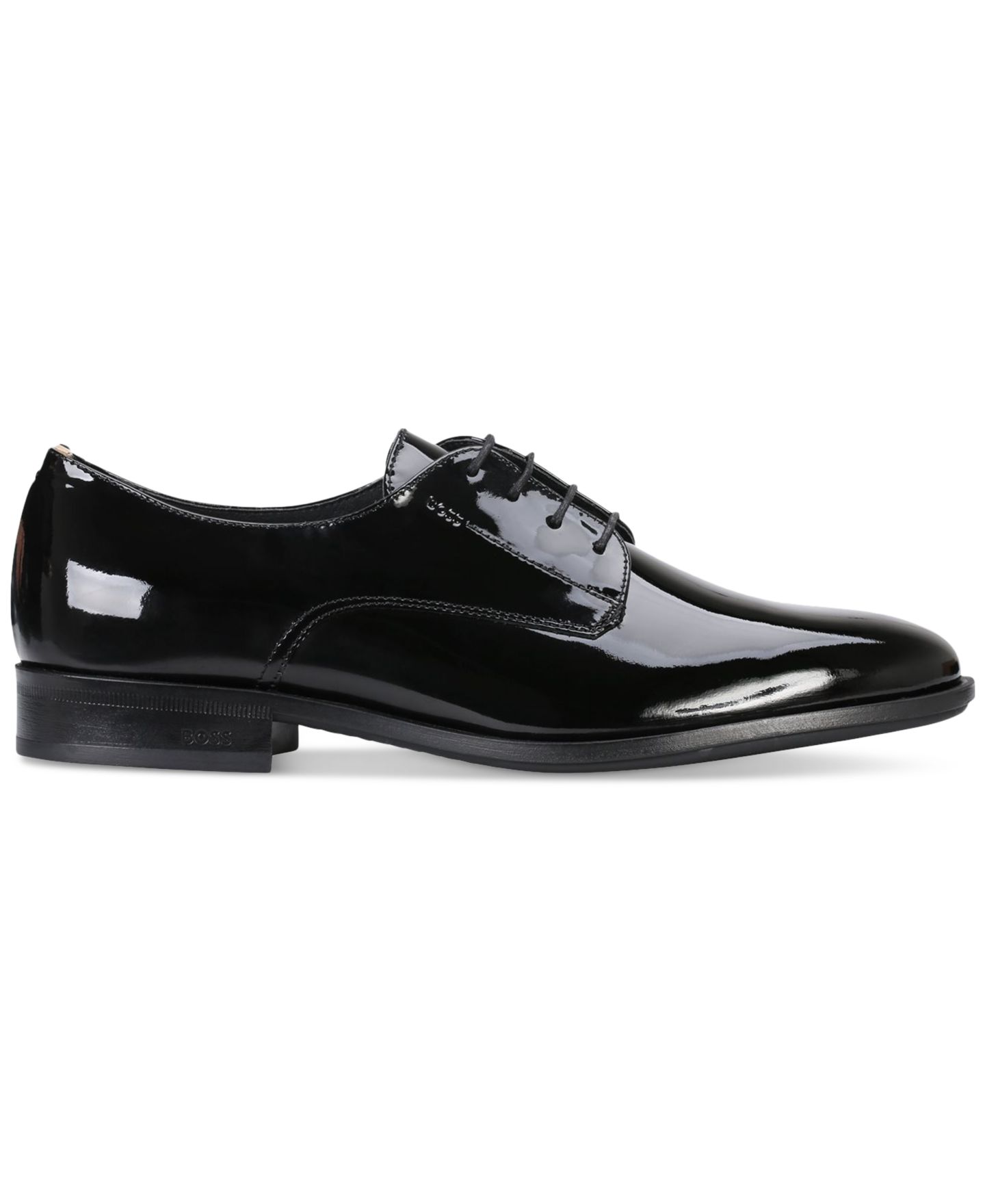 Обувь Hugo Boss Men's Colby Derby Patent Leather Dress Shoes, цвет: Чёрный — фото 1