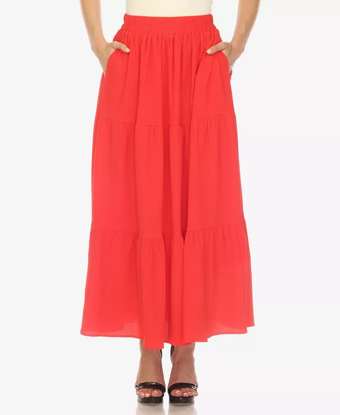 Women's Pleated Tiered Maxi Skirt - thumbnail 5