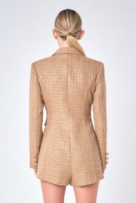 Women's Tweed Blazer Romper