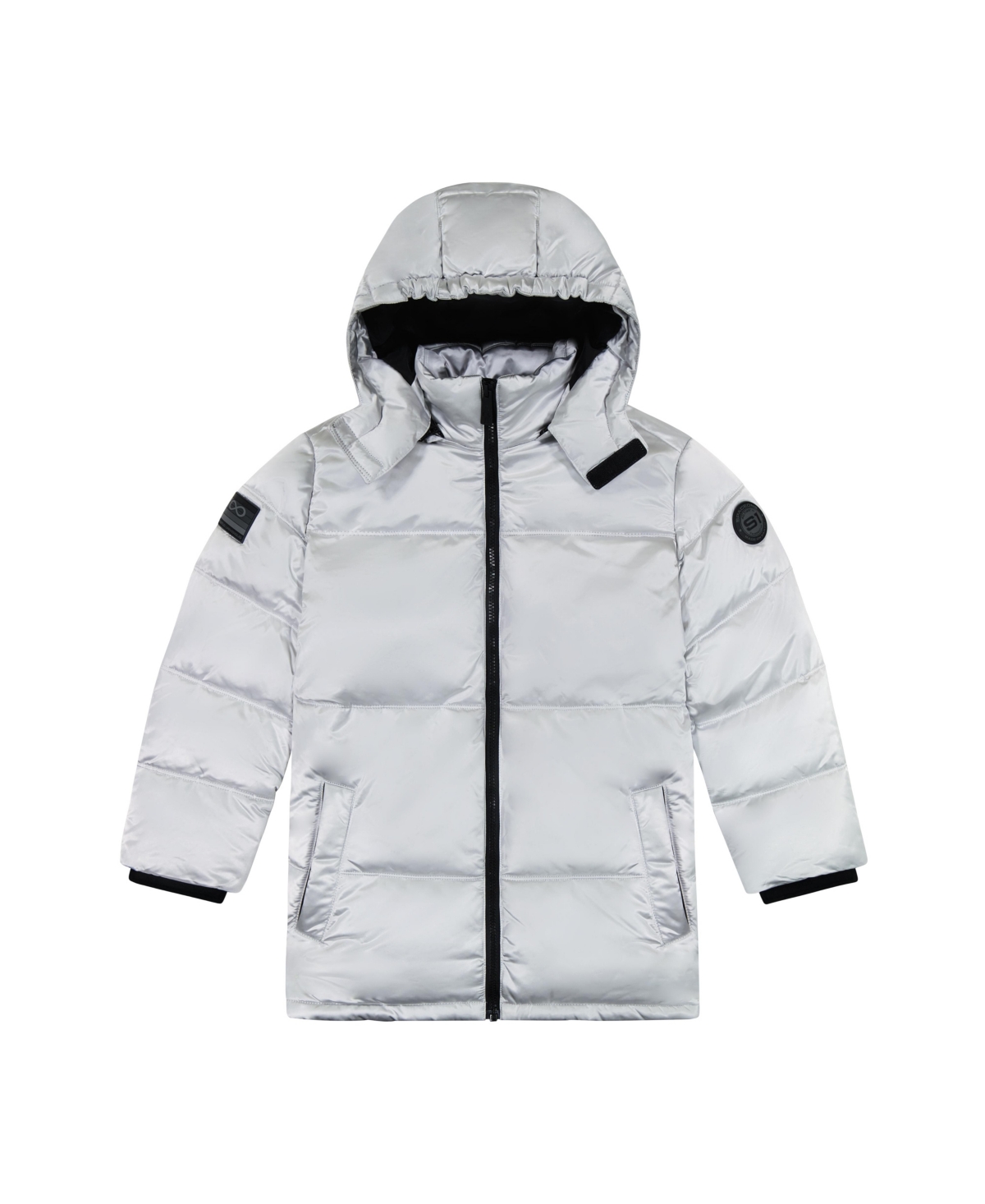 Space One Kids' Little Boys Galactic Puffer Jacket In Galaxy White