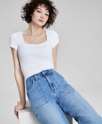 And Now This - Women's Picot-Trim Cap-Sleeve T-Shirt