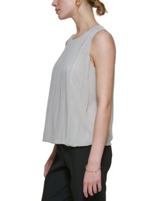 Sleeveless Pleated Blouse