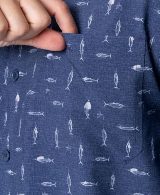 Men's Short-Sleeve Cationic Hooks Fishing Shirt