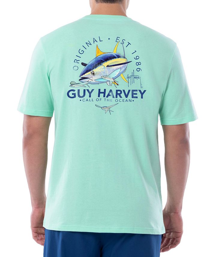 Guy Harvey Men's Call Of The Ocean Logo Graphic Pocket T-Shirt - Macy's