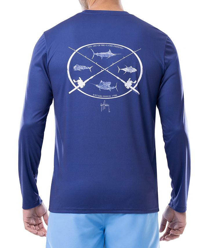 Guy Harvey Men's Art Of Big Game Fishing Logo Graphic LongSleeve Sun