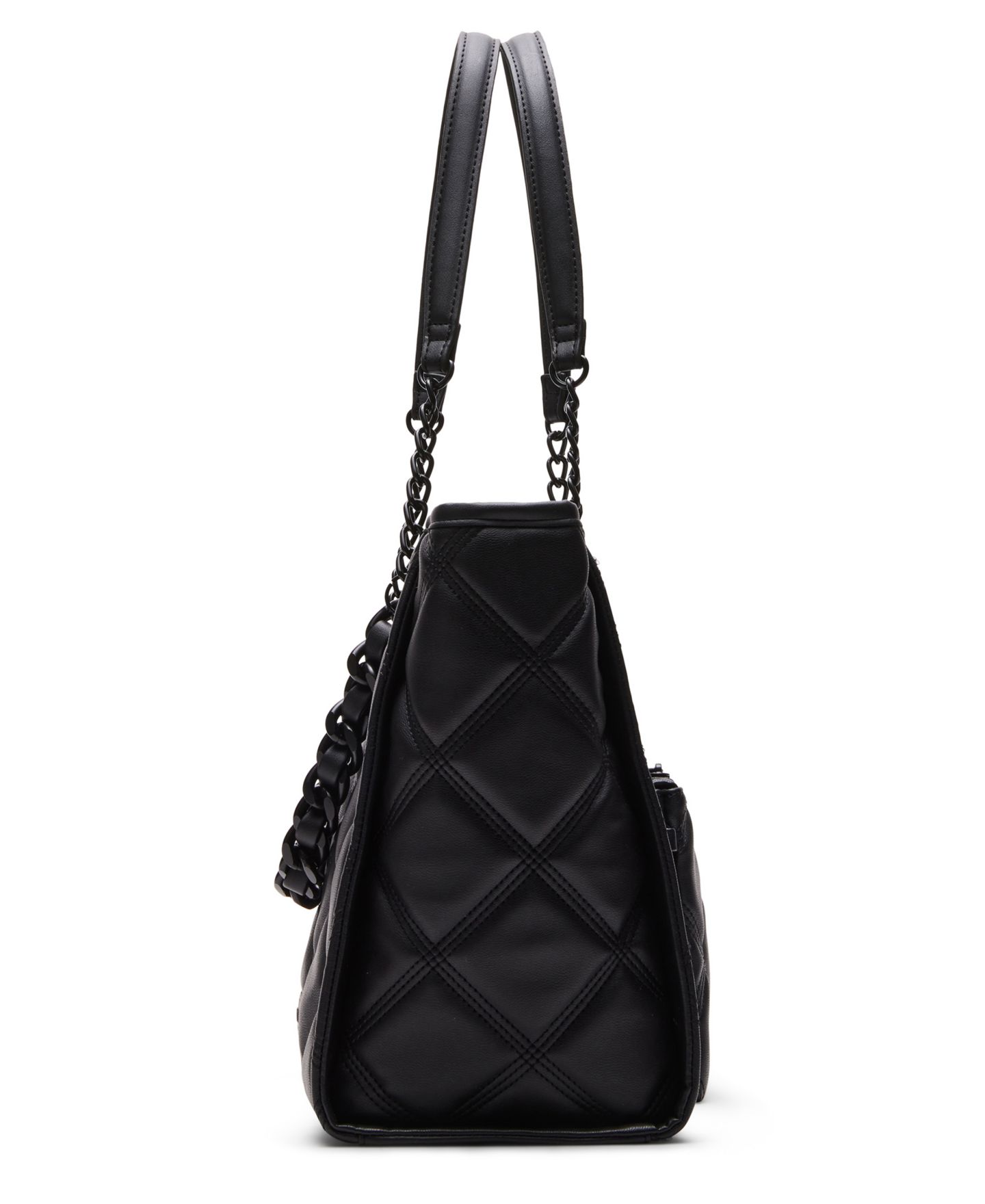Женская сумка Steve Madden Katt Faux Leather Quilted Tote with Pouch, цвет: Чёрный — фото 3