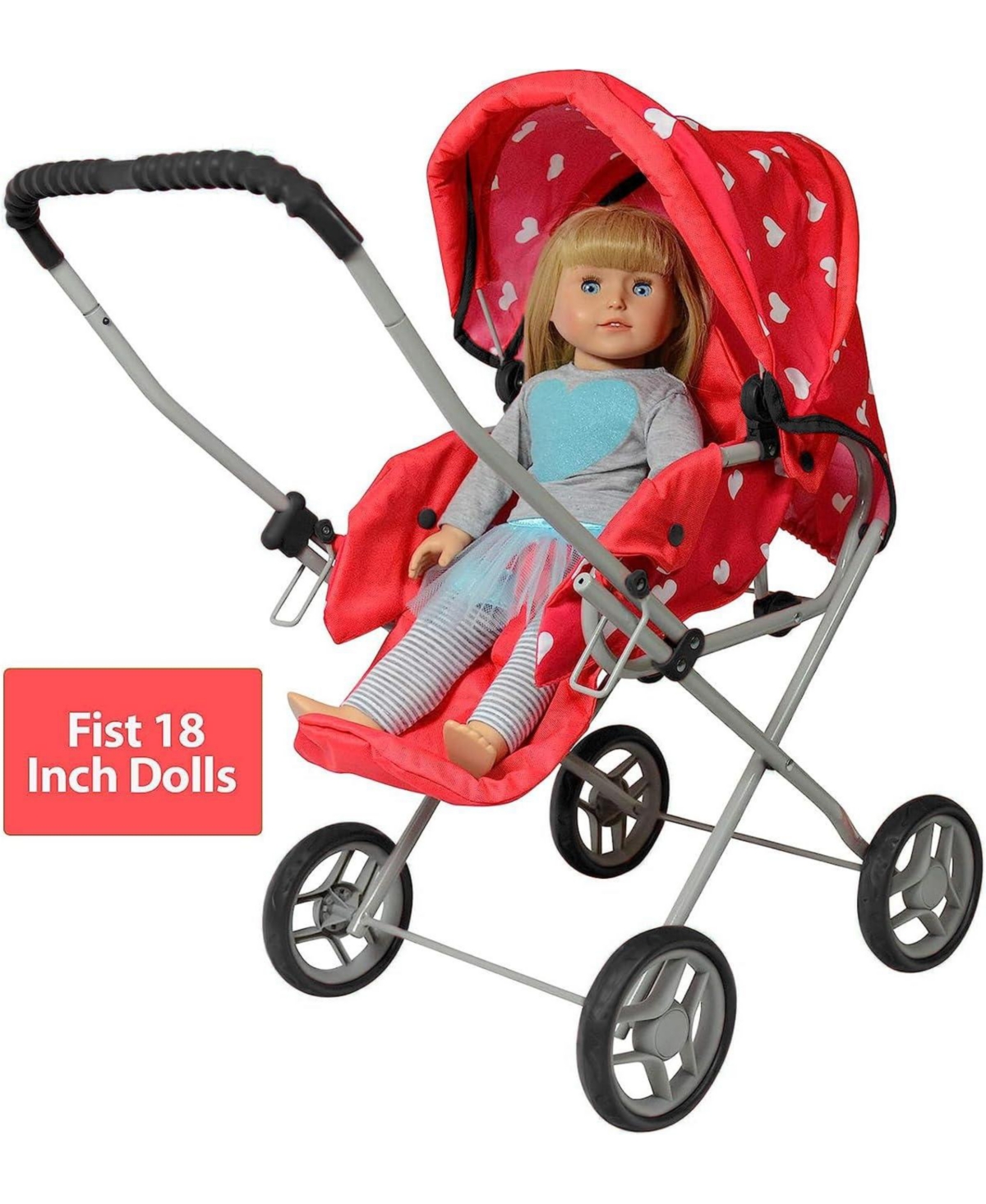 The New York Doll Collection Doll Bassinet Stroller with Travel Carry Bag
