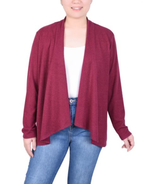 Женский кардиган NY Collection Sleeve Swing Cardigan, цвет: Бордовый