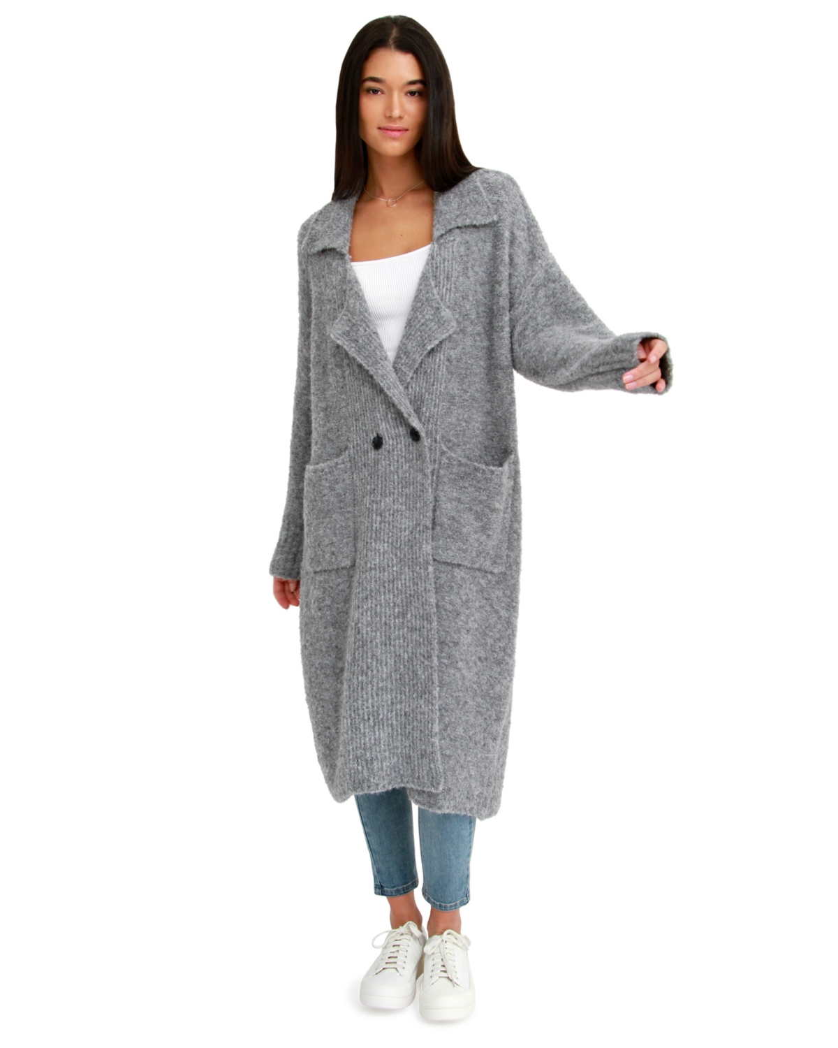 Women Belle & Bloom Born To Run Sustainable Sweater Coat - White