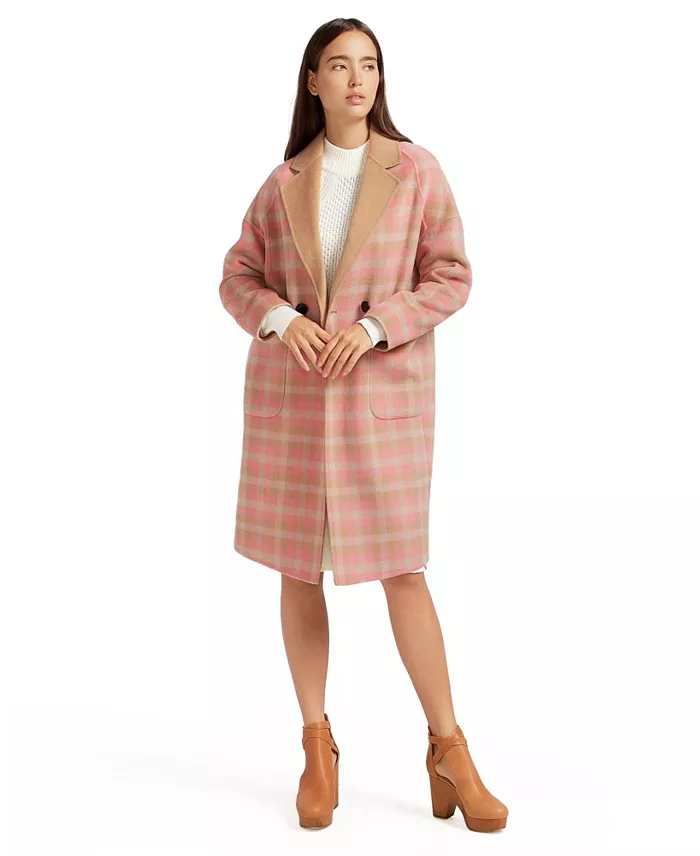 Women's Publisher Double Breasted Wool Blend Coat - thumbnail 8