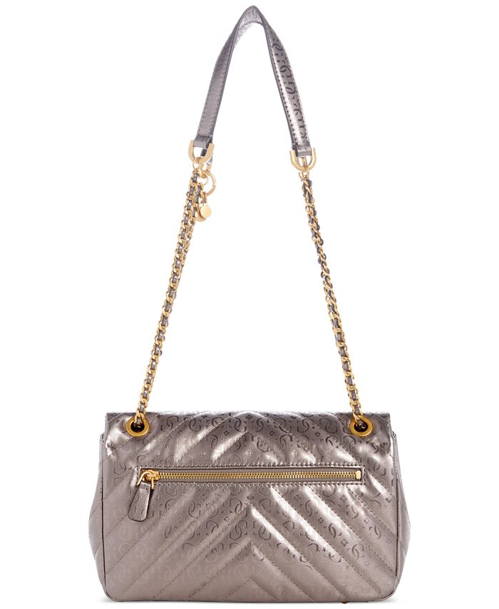 GUESS Jania Quilted Metallic Small Convertible Crossbody - Macy's