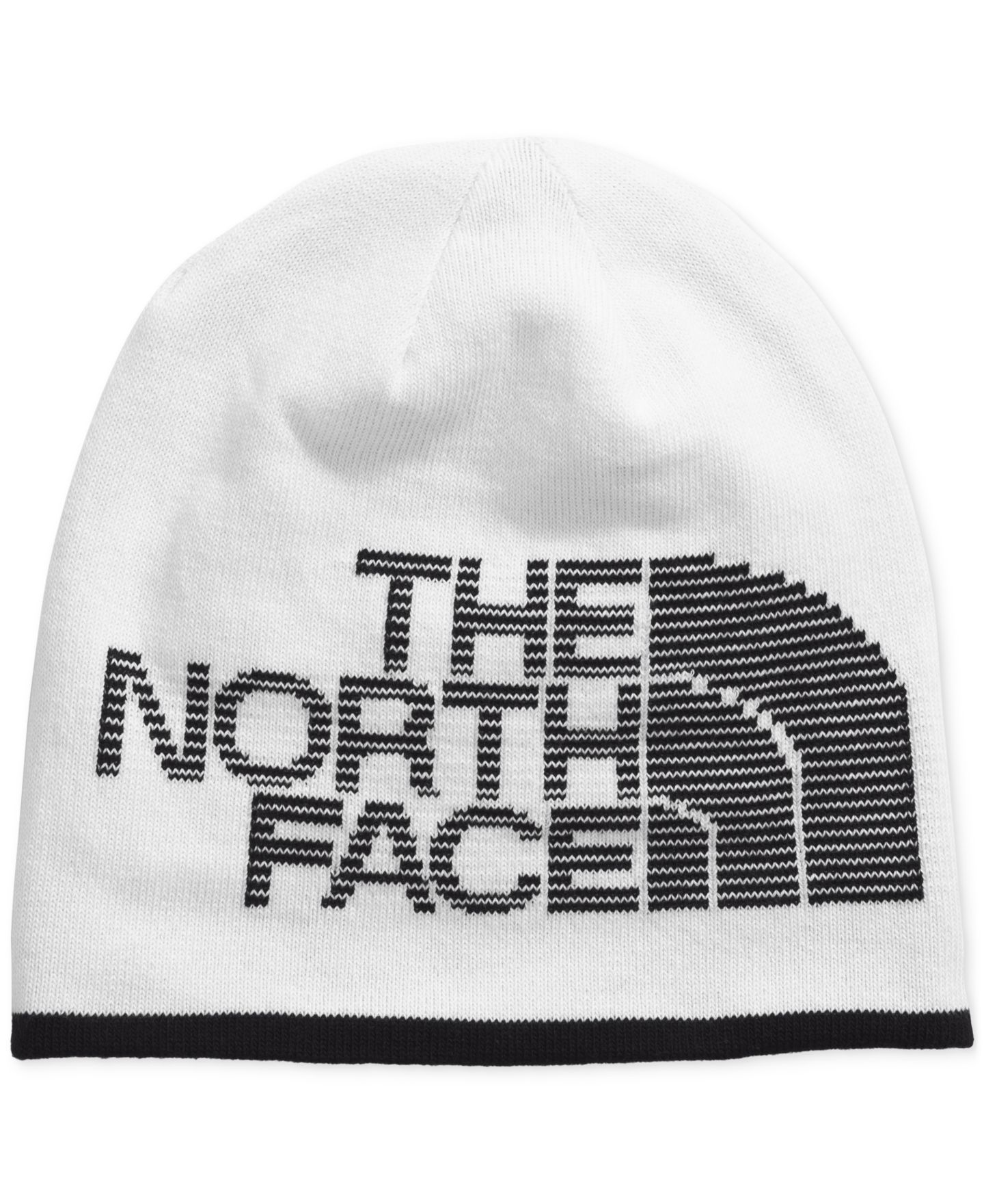 Мужская шапка The North Face Reversible Highline Logo Beanie, цвет: Чёрный / Белый — фото 2