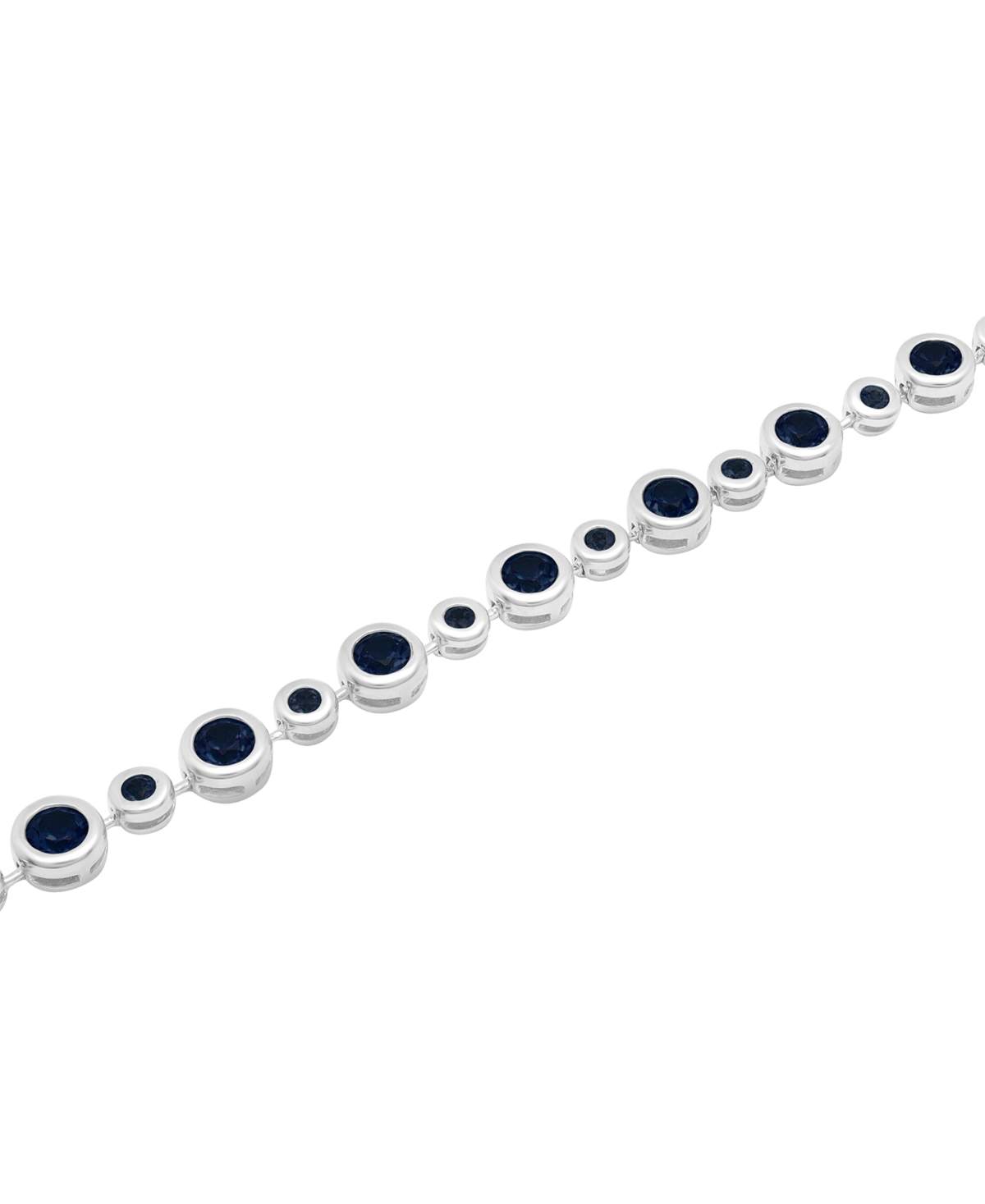 Macy's Black Sapphire Bezel Link Bracelet (6-1/6 Ct. T.w.) In Sterling Silver